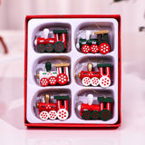 Maxbell 6x Christmas Train Toys Pendant Hanging Wood for Xmas Door Decorations