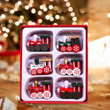 Maxbell 6x Christmas Train Toys Pendant Hanging Wood for Xmas Door Decorations