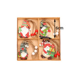 Maxbell Wooden Christmas Ornaments Decorations 4 Different Patterns for Season