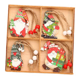 Maxbell Wooden Christmas Ornaments Decorations 4 Different Patterns for Season