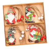 Maxbell Wooden Christmas Ornaments Decorations 4 Different Patterns for Season