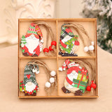 Maxbell Wooden Christmas Ornaments Decorations 4 Different Patterns for Season