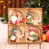 Maxbell Wooden Christmas Ornaments Decorations 4 Different Patterns for Season