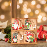 Maxbell Wooden Christmas Ornaments Decorations 4 Different Patterns for Season
