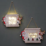 Maxbell Window Hanging Sign Pendant Christmas LED Lights Plaque for Indoor Farmhouse 30x17.5x2.4cm StyleA