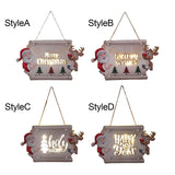Maxbell Window Hanging Sign Pendant Christmas LED Lights Plaque for Indoor Farmhouse 30x17.5x2.4cm StyleA