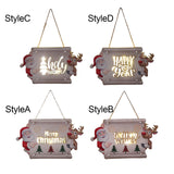 Maxbell Window Hanging Sign Pendant Christmas LED Lights Plaque for Indoor Farmhouse 30x17.5x2.4cm StyleA