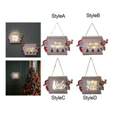 Maxbell Window Hanging Sign Pendant Christmas LED Lights Plaque for Indoor Farmhouse 30x17.5x2.4cm StyleA