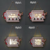 Maxbell Window Hanging Sign Pendant Christmas LED Lights Plaque for Indoor Farmhouse 30x17.5x2.4cm StyleA