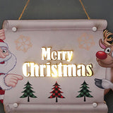 Maxbell Window Hanging Sign Pendant Christmas LED Lights Plaque for Indoor Farmhouse 30x17.5x2.4cm StyleA