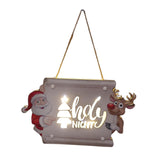 Maxbell Window Hanging Sign Pendant Christmas LED Lights Plaque for Indoor Farmhouse 25x14.5x2.4cm StyleC