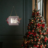Maxbell Window Hanging Sign Pendant Christmas LED Lights Plaque for Indoor Farmhouse 25x14.5x2.4cm StyleC