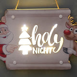 Maxbell Window Hanging Sign Pendant Christmas LED Lights Plaque for Indoor Farmhouse 25x14.5x2.4cm StyleC