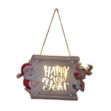 Maxbell Window Hanging Sign Pendant Christmas LED Lights Plaque for Indoor Farmhouse 25x14.5x2.4cm StyleD
