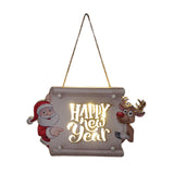 Maxbell Window Hanging Sign Pendant Christmas LED Lights Plaque for Indoor Farmhouse 25x14.5x2.4cm StyleD