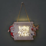 Maxbell Window Hanging Sign Pendant Christmas LED Lights Plaque for Indoor Farmhouse 25x14.5x2.4cm StyleD