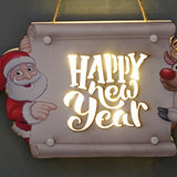 Maxbell Window Hanging Sign Pendant Christmas LED Lights Plaque for Indoor Farmhouse 25x14.5x2.4cm StyleD