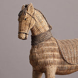 Maxbell Retro Imitation Rattan Horse Statue Handicraft for Study Home Decoration