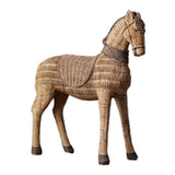 Maxbell Retro Imitation Rattan Horse Statue Handicraft for Study Home Decoration
