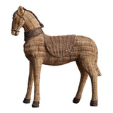 Maxbell Retro Imitation Rattan Horse Statue Handicraft for Study Home Decoration