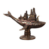 Maxbell Steampunk Flying Fish Boat Statue Collectible for Home Decoration Gift