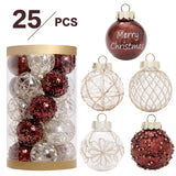 Maxbell 25 Pieces Christmas Ball Ornaments Baubles Decorative for Xmas Wedding Party