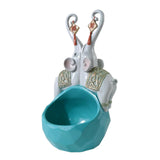 Maxbell Elephant Statue Bowl Ornament Organizer Craft Creative for Office Table Green