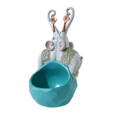 Maxbell Elephant Statue Bowl Ornament Organizer Craft Creative for Office Table Green