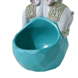 Maxbell Elephant Statue Bowl Ornament Organizer Craft Creative for Office Table Green