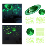 Maxbell 3D Glowing In The Dark Stars Wall Stickers Luminous Wall Decals DIY Bedroom 17cmx37cmx2cm