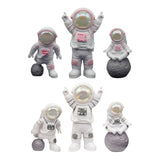 Maxbell 3Pcs Astronaut Statues Cake Toppers Figurines for Windowsills Crafts Decor White