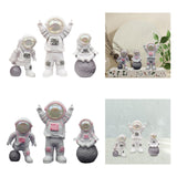 Maxbell 3Pcs Astronaut Statues Cake Toppers Figurines for Windowsills Crafts Decor White