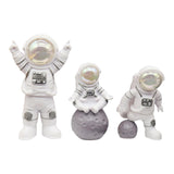 Maxbell 3Pcs Astronaut Statues Cake Toppers Figurines for Windowsills Crafts Decor White