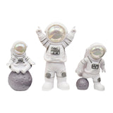 Maxbell 3Pcs Astronaut Statues Cake Toppers Figurines for Windowsills Crafts Decor White