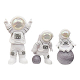 Maxbell 3Pcs Astronaut Statues Cake Toppers Figurines for Windowsills Crafts Decor White