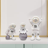 Maxbell 3Pcs Astronaut Statues Cake Toppers Figurines for Windowsills Crafts Decor White