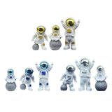 Maxbell 3Pcs Astronaut Statues Spaceman Ornaments for Cake Topper Decoration Crafts Aureate
