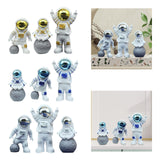 Maxbell 3Pcs Astronaut Statues Spaceman Ornaments for Cake Topper Decoration Crafts Aureate
