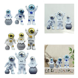 Maxbell 3Pcs Astronaut Statues Spaceman Ornaments for Cake Topper Decoration Crafts Aureate