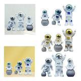 Maxbell 3Pcs Astronaut Statues Spaceman Ornaments for Cake Topper Decoration Crafts Aureate