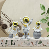 Maxbell 3Pcs Astronaut Statues Spaceman Ornaments for Cake Topper Decoration Crafts Aureate