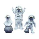 Maxbell 3Pcs Astronaut Statues Spaceman Ornaments for Cake Topper Decoration Crafts Argent