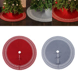 Maxbell Large Christmas Tree Skirt Xmas Tree Mat for New Year Living Room Party Red