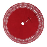 Maxbell Large Christmas Tree Skirt Xmas Tree Mat for New Year Living Room Party Red