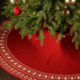 Maxbell Large Christmas Tree Skirt Xmas Tree Mat for New Year Living Room Party Red