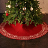 Maxbell Large Christmas Tree Skirt Xmas Tree Mat for New Year Living Room Party Red
