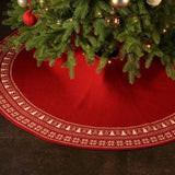Maxbell Large Christmas Tree Skirt Xmas Tree Mat for New Year Living Room Party Red