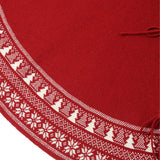 Maxbell Large Christmas Tree Skirt Xmas Tree Mat for New Year Living Room Party Red