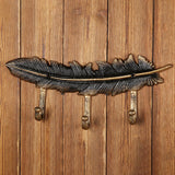 Maxbell Vintage Style Feather Shaped Coat Hook Clothes Hanger for Bag Bathroom