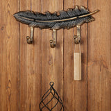 Maxbell Vintage Style Feather Shaped Coat Hook Clothes Hanger for Bag Bathroom